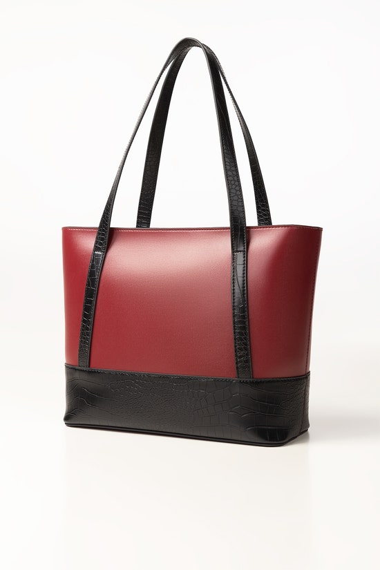 Maroon Black Tote Bag IBS-TTB25-017