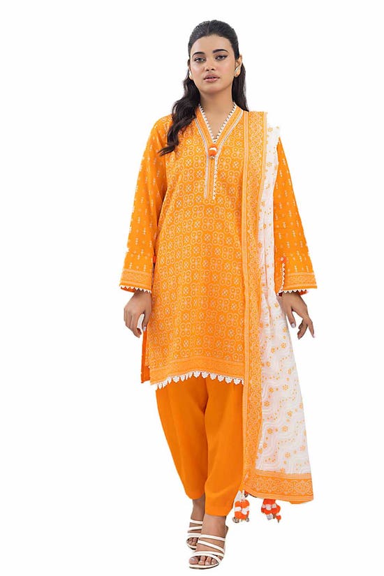 3 Piece Unstitched Printed Lawn Suit with Lacquer Printed Lawn Dupatta CL-42242 B