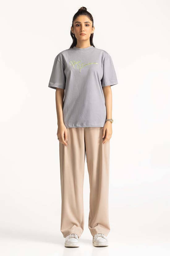 Crew Neck Tee With Embroidery On Front WM-KTP-SS24-027