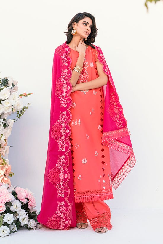 3 Piece Unstitched Embroidered Printed Denting Lawn Suit DN-52007