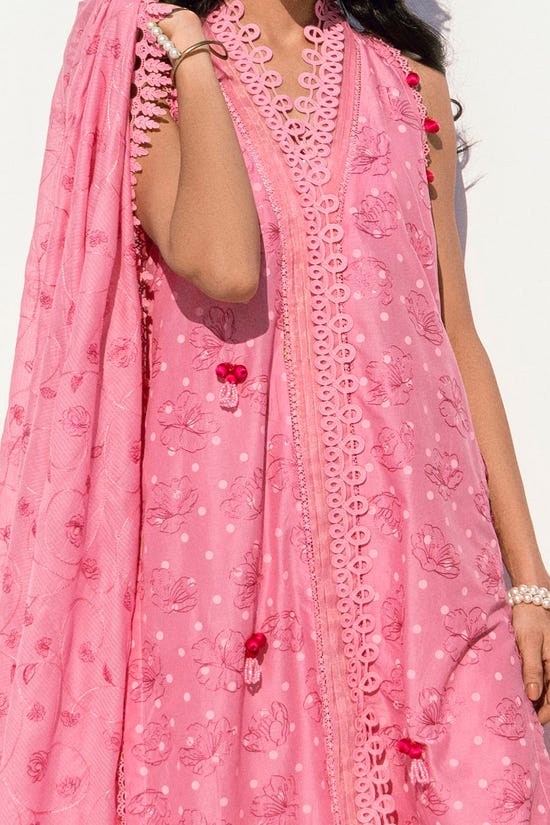 3 Piece Unstitched Embroidered Printed Denting Lawn Suit DN-42051