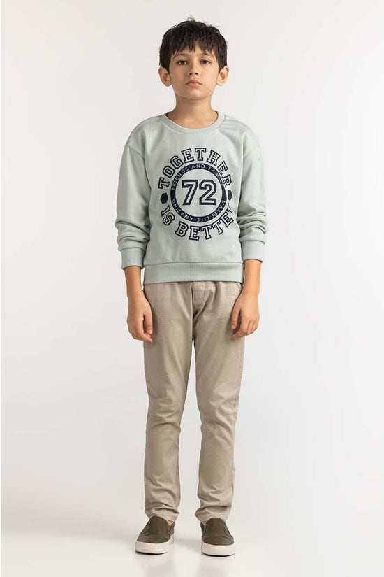 Junior Boy Blue Printed Sweatshirt 224-312-073