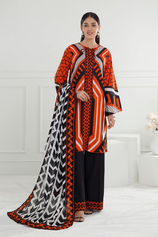 3 Piece Unstitched Printed Lawn Suit with Printed Lawn Dupatta CL-52430