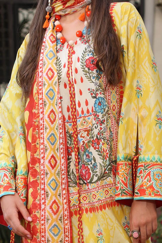 3 Piece Unstitched Printed Lawn Suit with Printed Lawn Dupatta CL-52507
