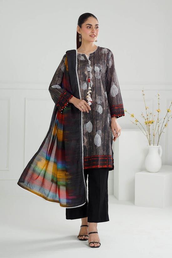3 Piece Unstitched Printed Lawn Suit with Printed Lawn Dupatta CL-52061