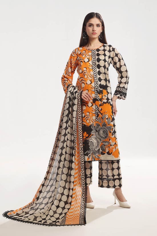 3 Piece Unstitched Printed Lawn Suit with Printed Lawn Dupatta CL-52527
