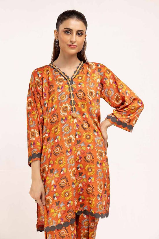 2 Piece Unstitched Printed Linen Suit VT-42010